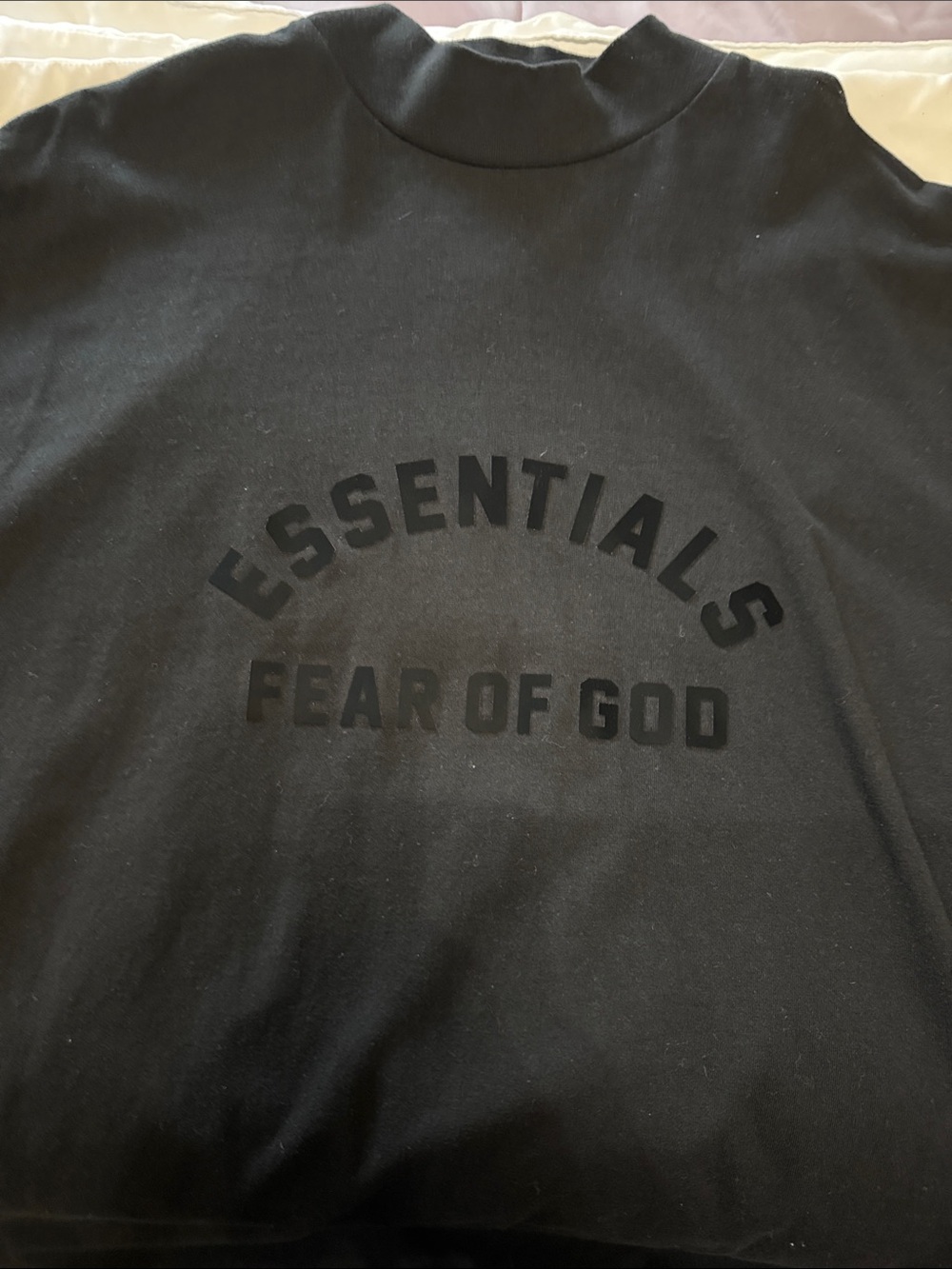 Fear of God ESSENTIALS Black Tonal Logo Sweatshirt